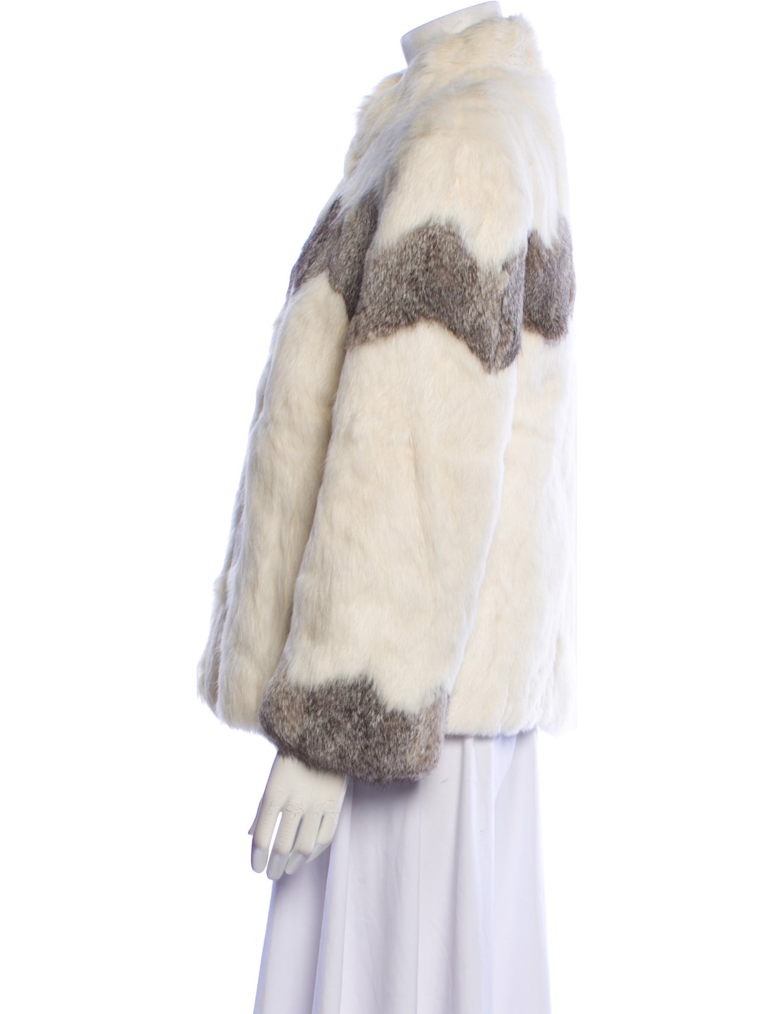 Fur Graphic Print Fur Jacket