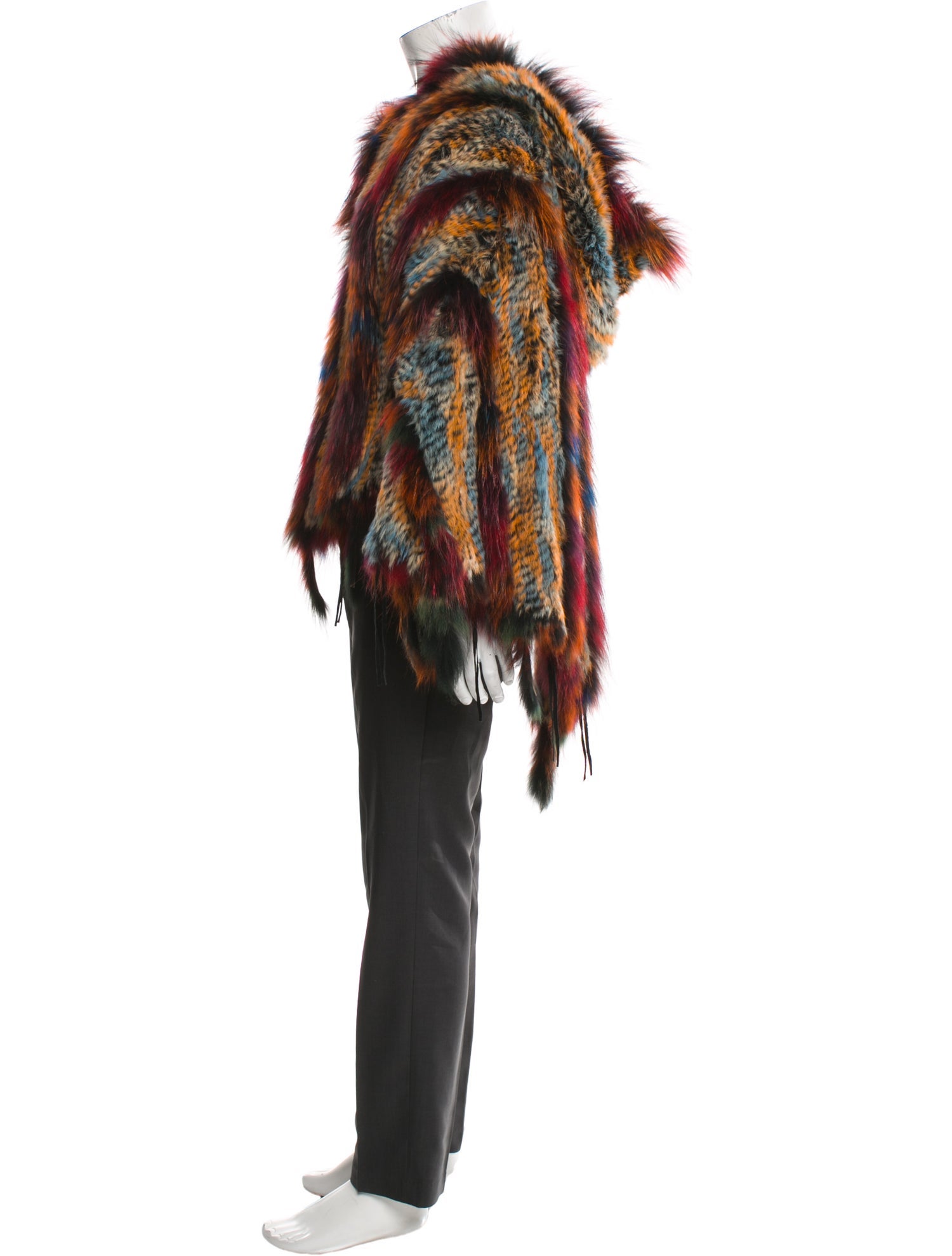 Fur Printed Poncho