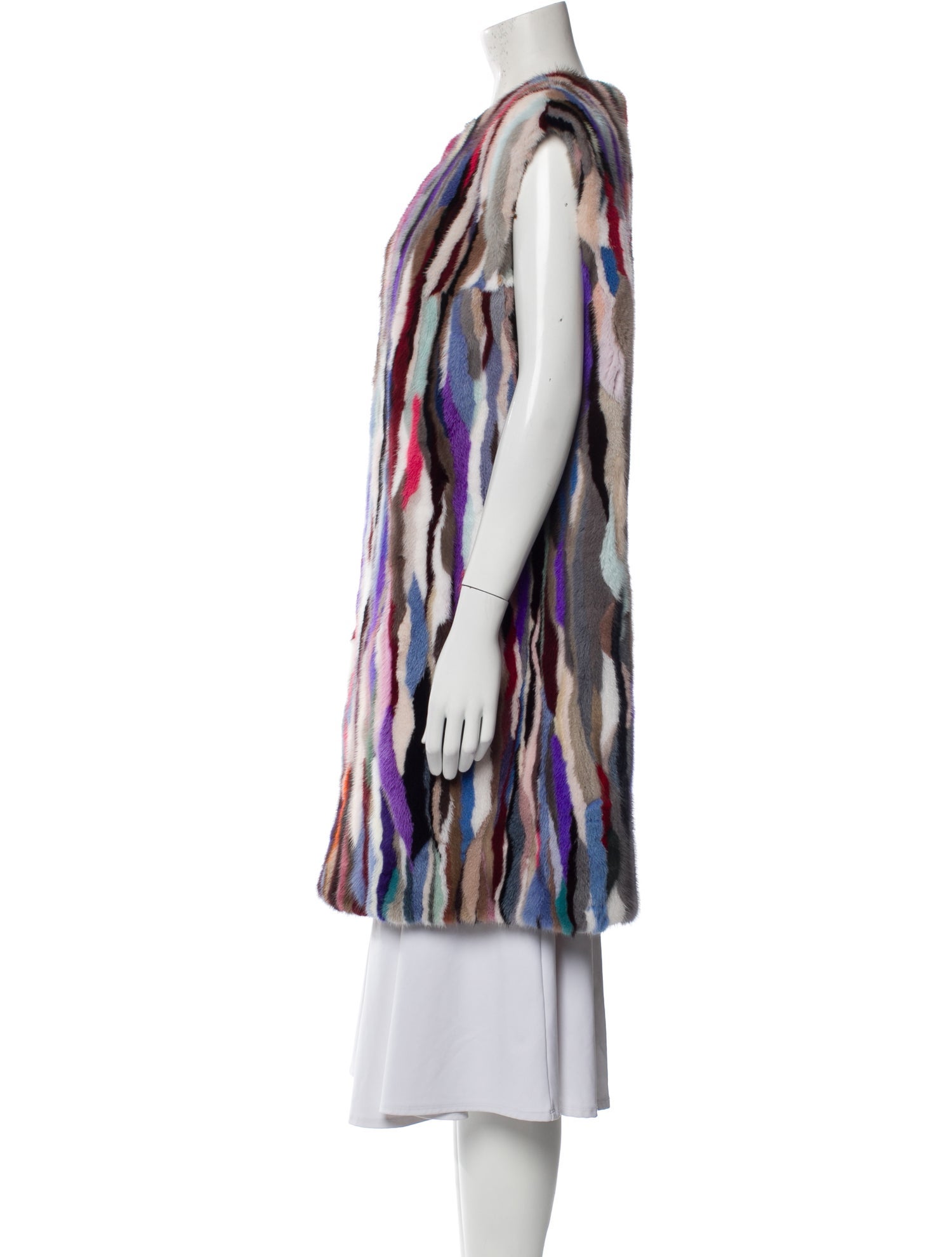 Fur Mink Striped Fur Jacket