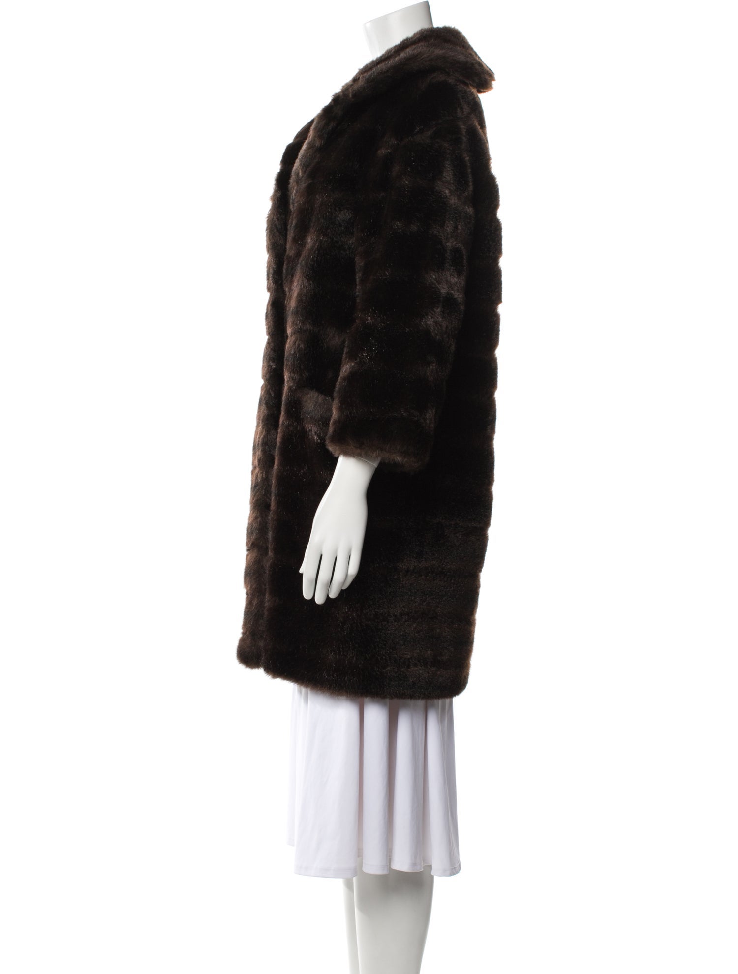 Fur Mink Striped Fur Coat
