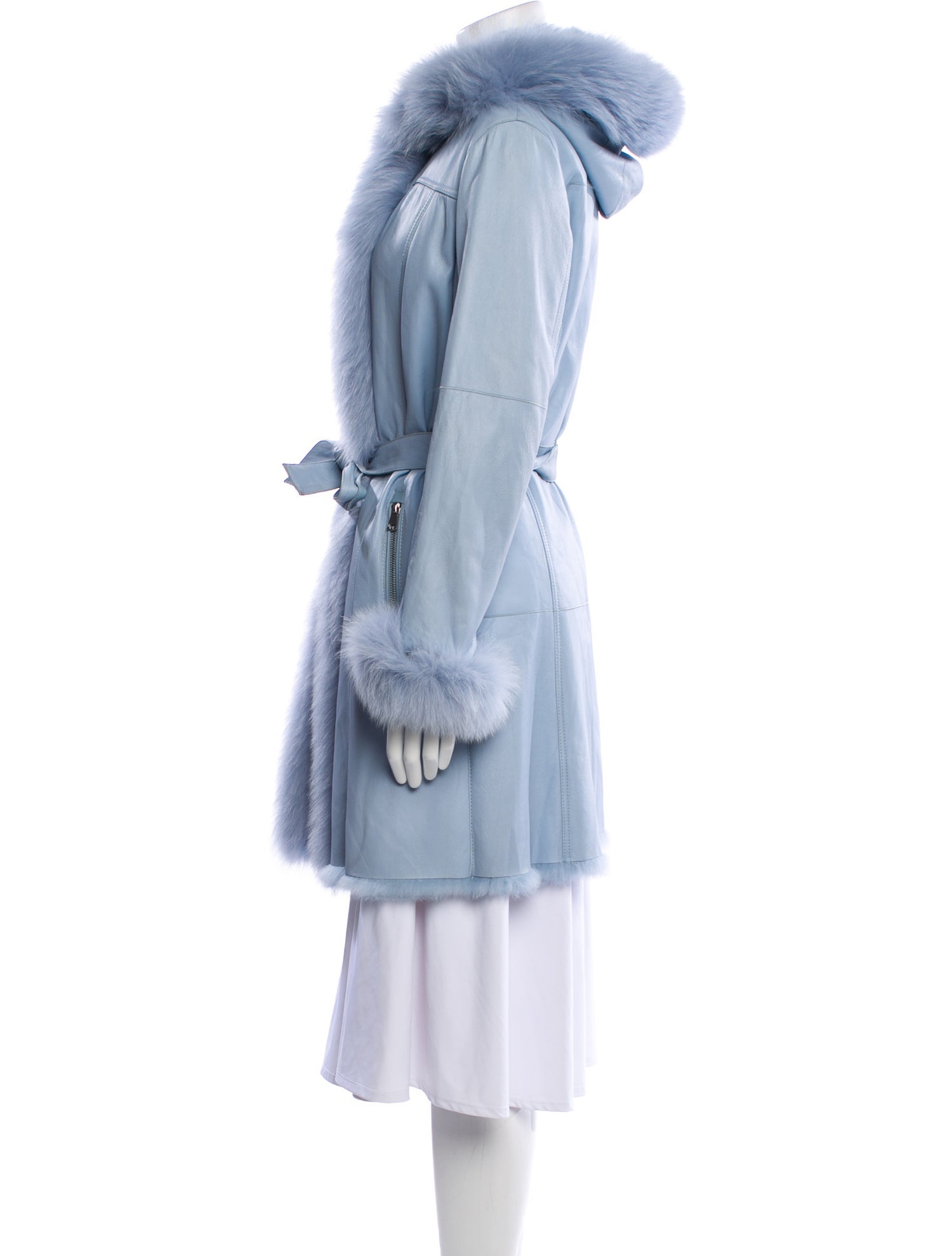 Fur Leather Faux Fur Coat