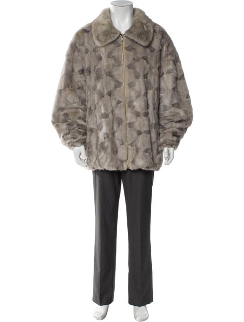 Fur Mink Printed Parka