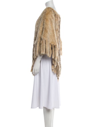 Fur Mink Animal Print Poncho