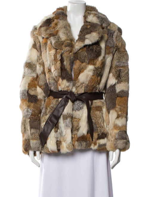 Fur Fur Colorblock Pattern Fur Jacket