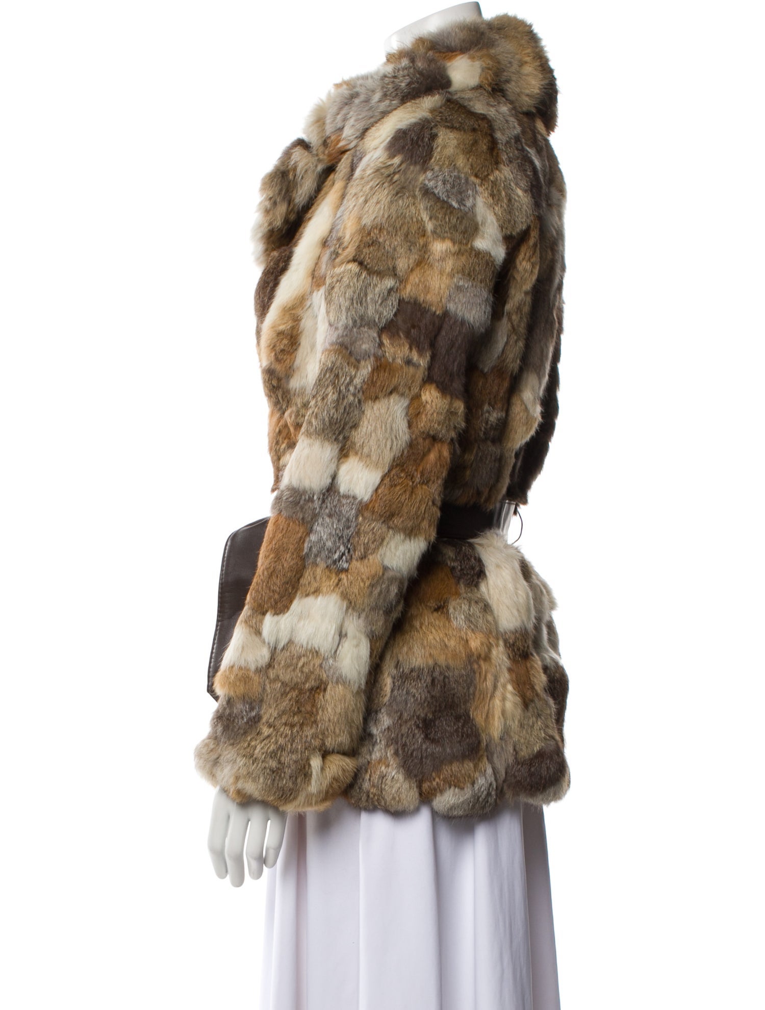 Fur Fur Colorblock Pattern Fur Jacket