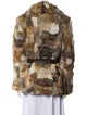 Fur Fur Colorblock Pattern Fur Jacket