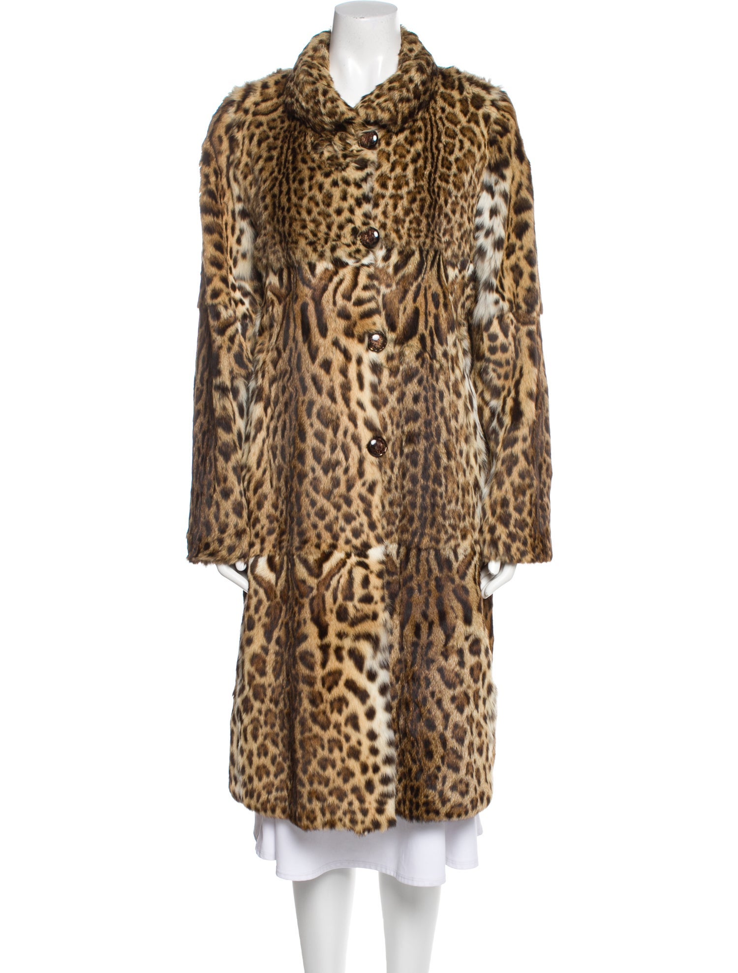 Fur Animal Print Fur Coat