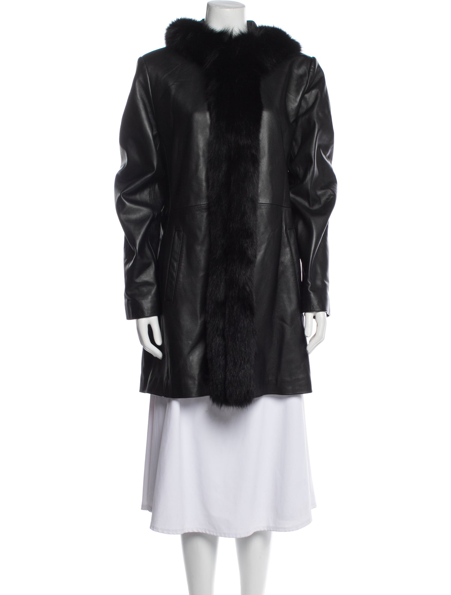Fur Leather Faux Fur Coat