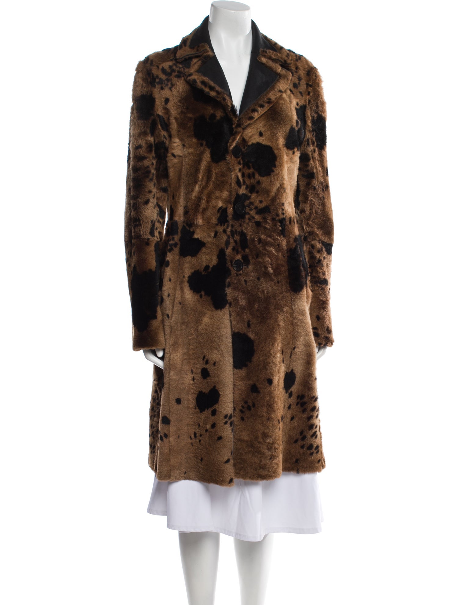Fur Vintage Animal Print Coat