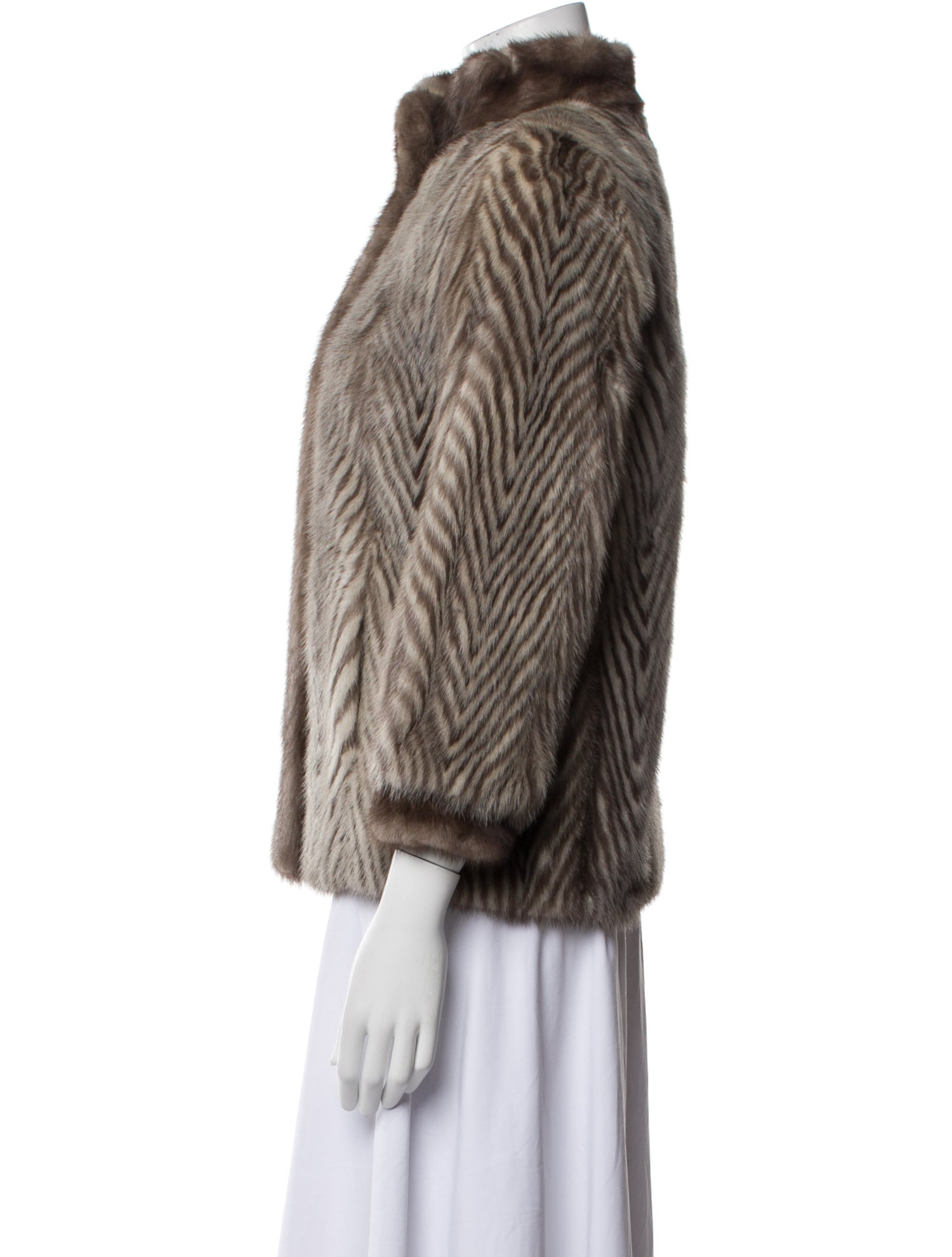 Fur Fur Striped Coat