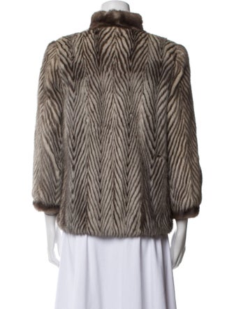 Fur Fur Striped Coat