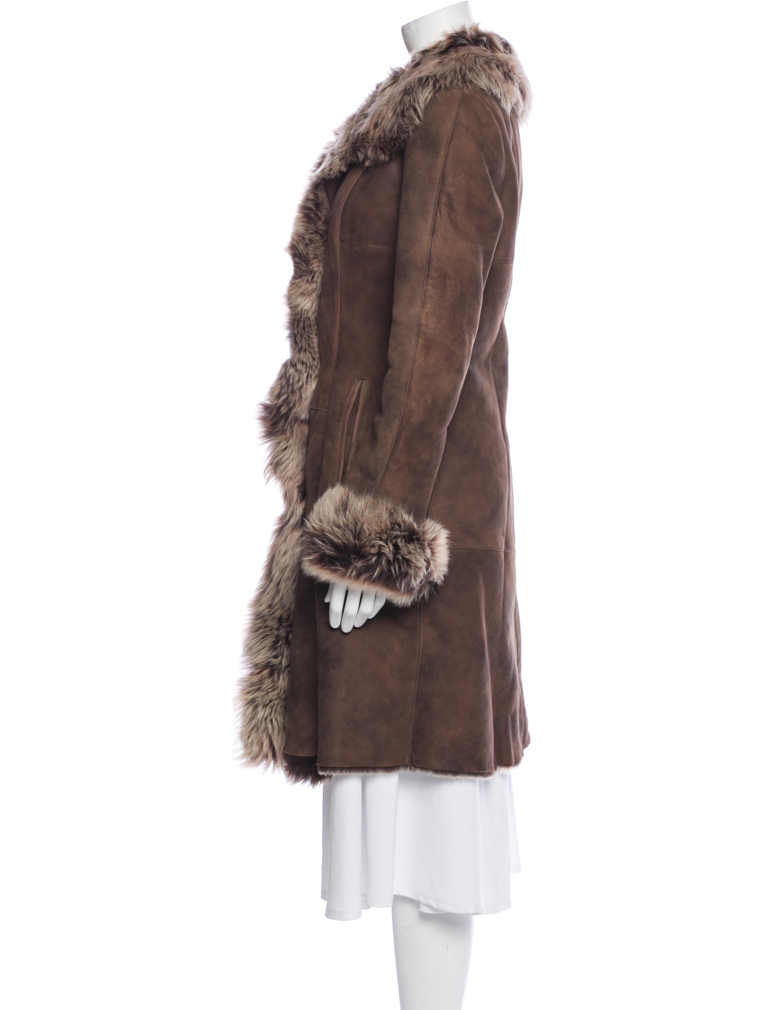 Fur Leather Faux Fur Coat