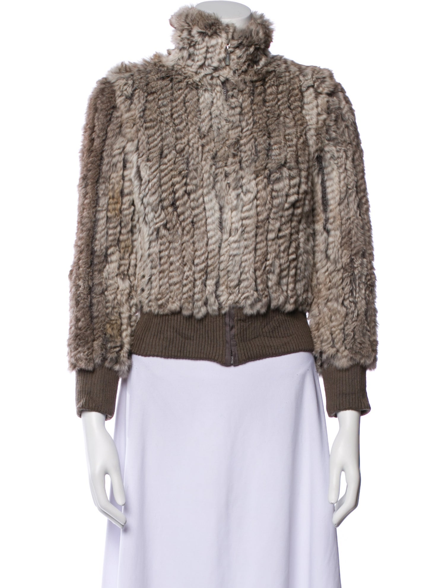 Fur Tweed Pattern Fur Jacket