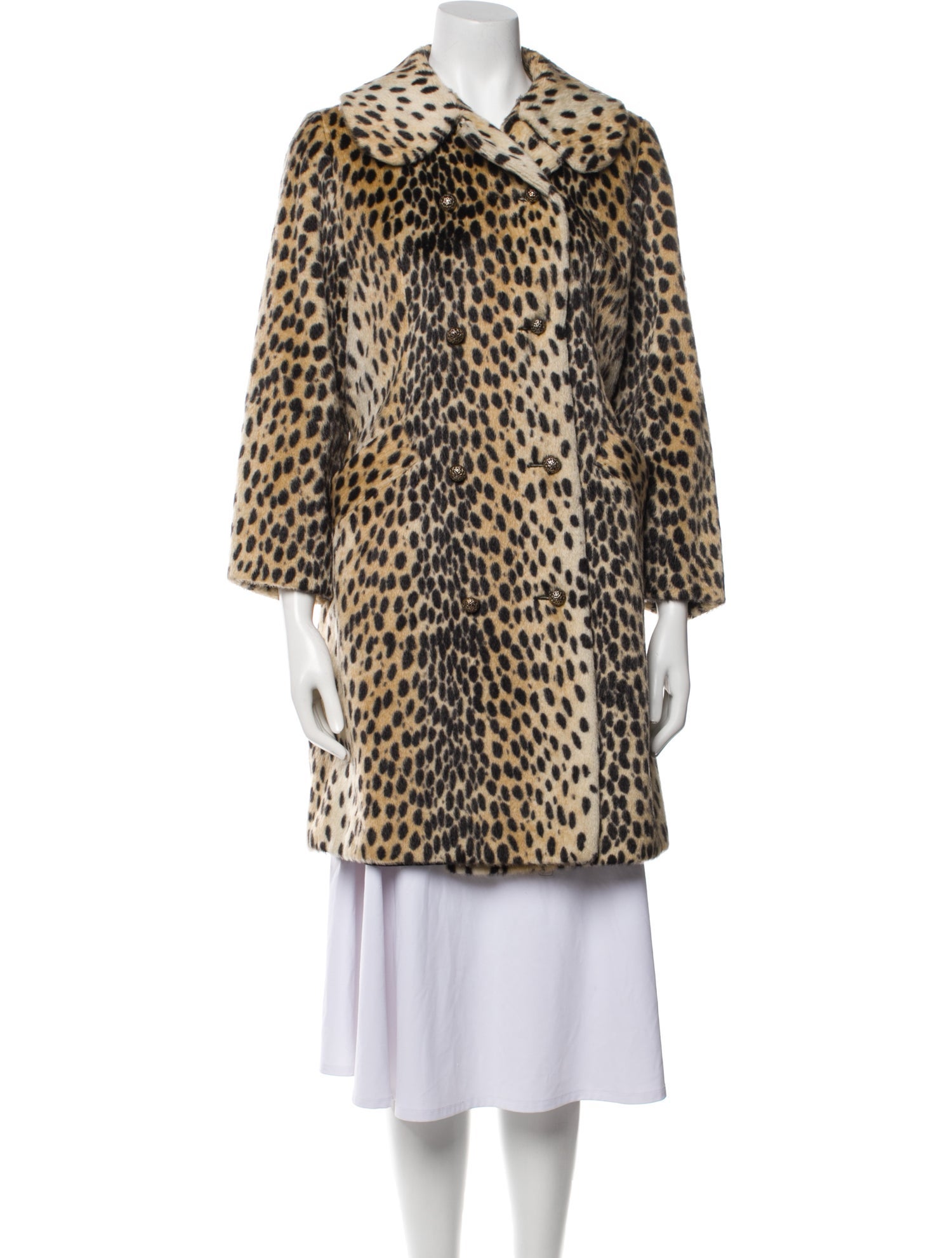 Fur Animal Print Faux Fur Coat