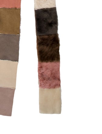 Fur Shearling Striped Scarf