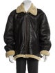 Fur Leather Colorblock Pattern Jacket