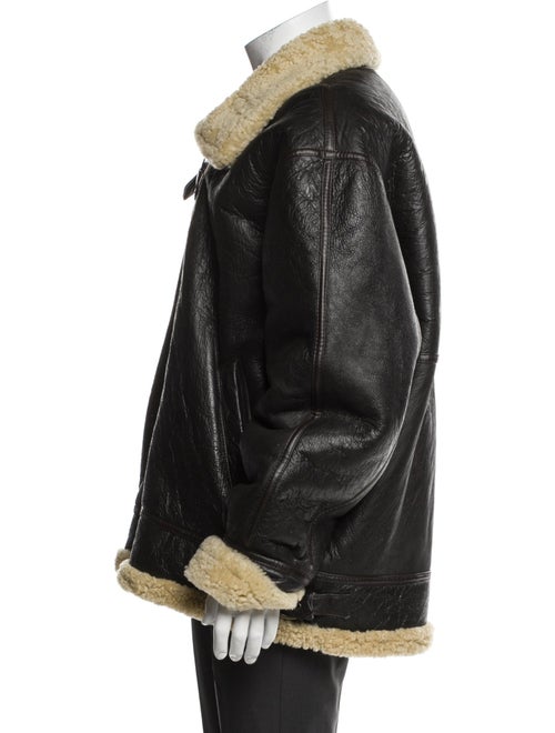 Fur Leather Colorblock Pattern Jacket