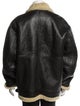 Fur Leather Colorblock Pattern Jacket