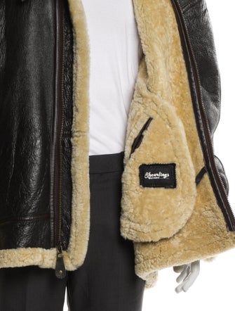 Fur Leather Colorblock Pattern Jacket