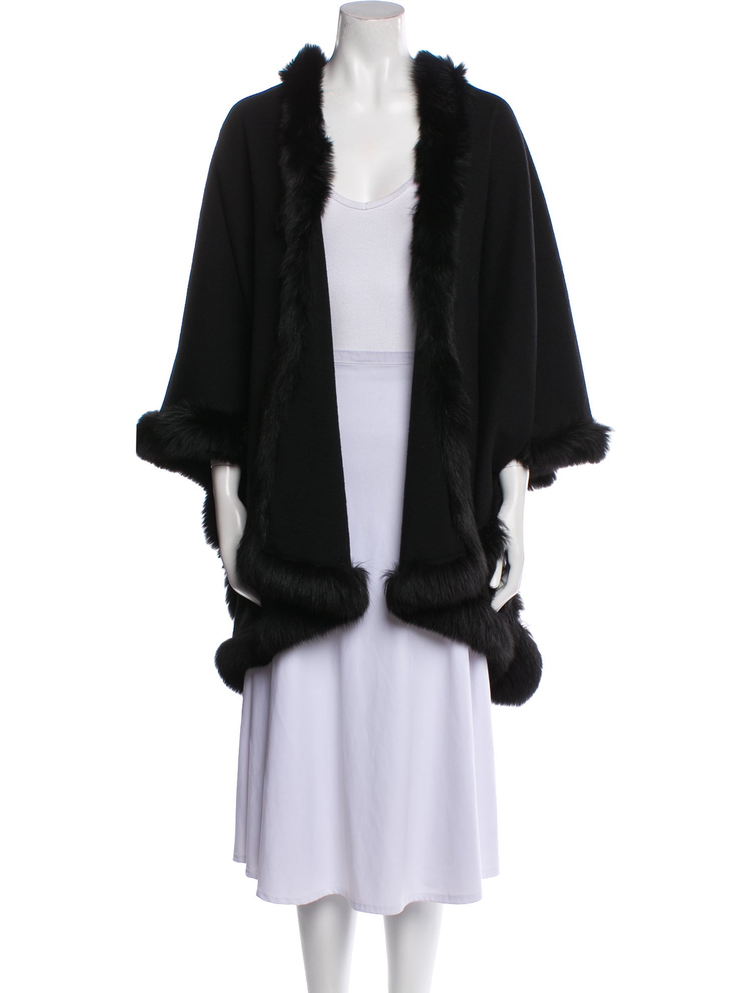 Fur Wool Open Front Sweater