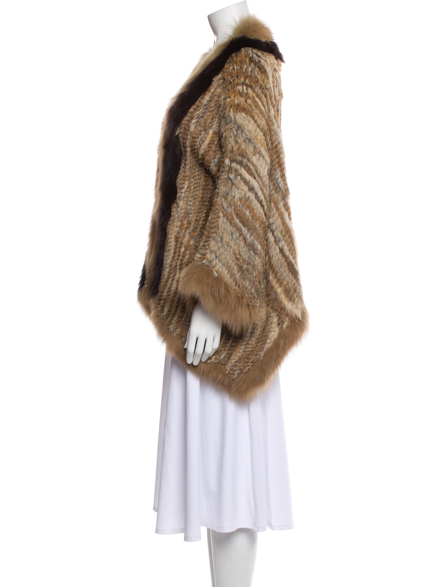 Fur Fur Colorblock Pattern Fur Jacket
