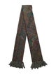 Fur Wool Paisley Print Scarf