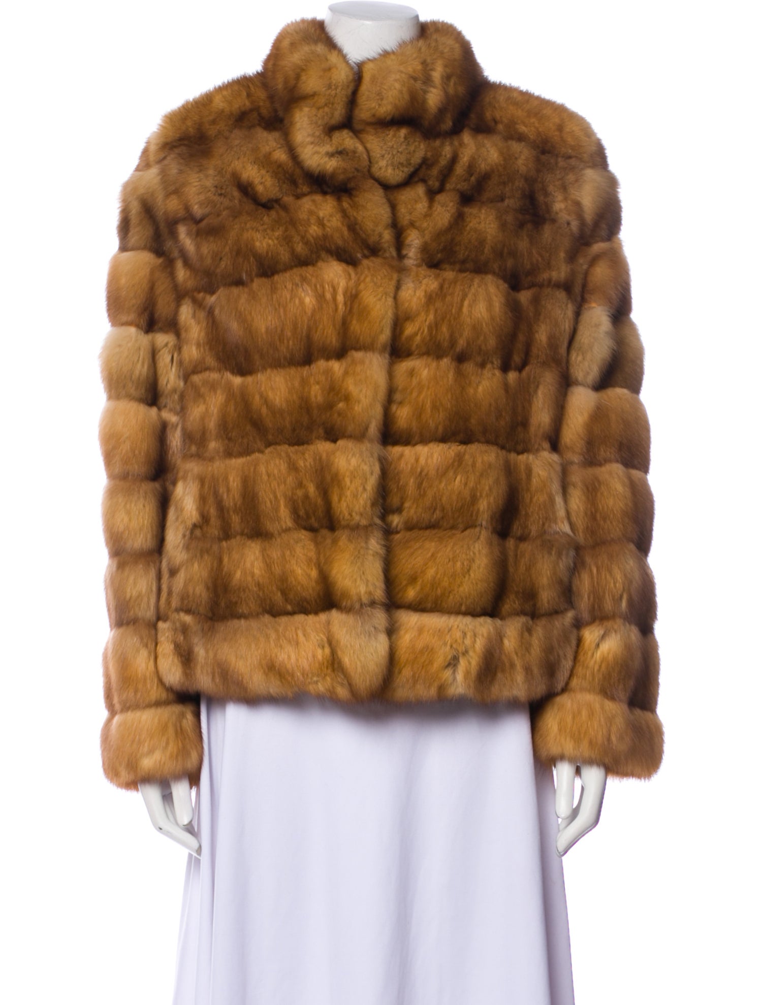 Fur Sable Striped Fur Jacket