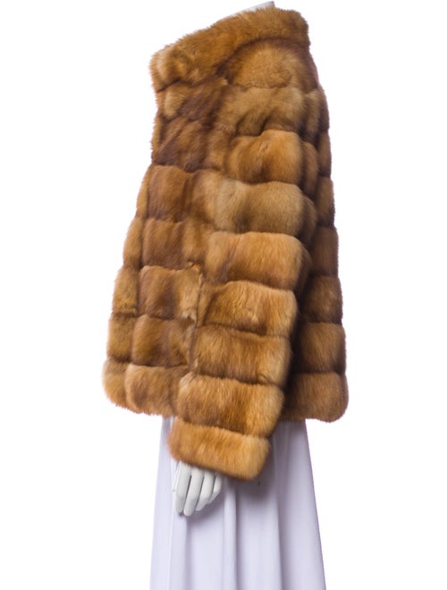 Fur Sable Striped Fur Jacket