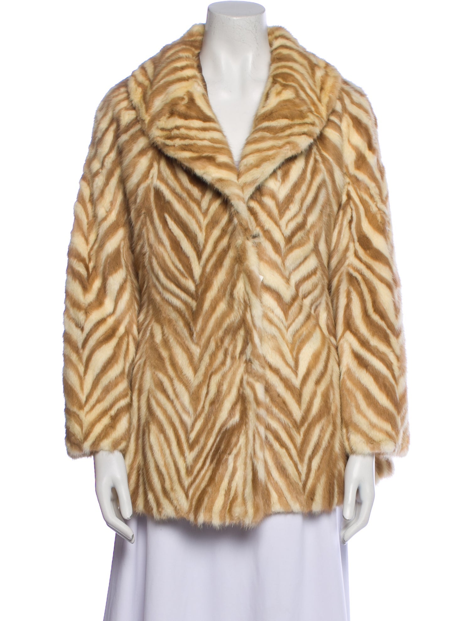 Fur Striped Fur Coat