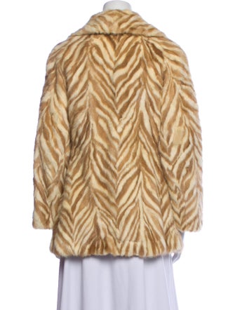 Fur Striped Fur Coat