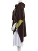 Fur Mink Colorblock Pattern Cape