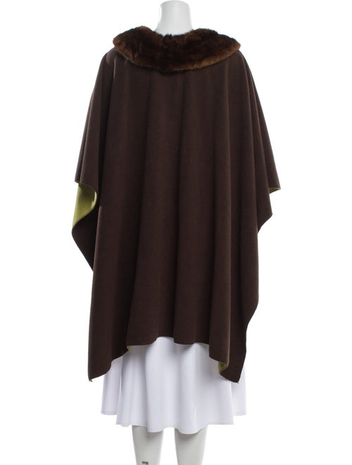 Fur Mink Colorblock Pattern Cape