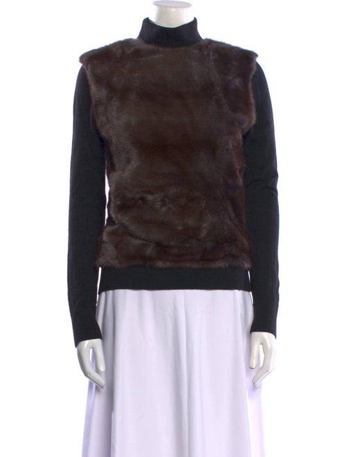 Fur Mink Turtleneck Sweatshirt