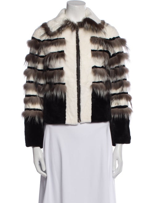 Fur Striped Faux Fur Jacket