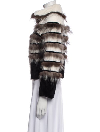 Fur Striped Faux Fur Jacket