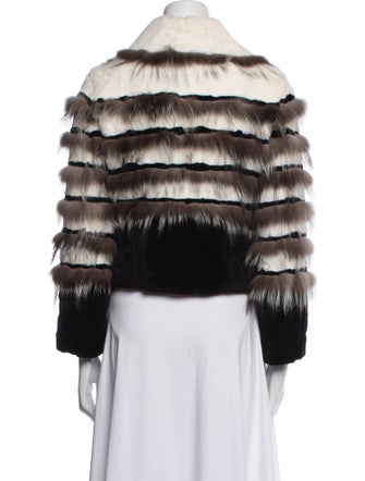 Fur Striped Faux Fur Jacket