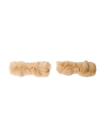 Fur Neutral Fox Snap Wrist Cuffs