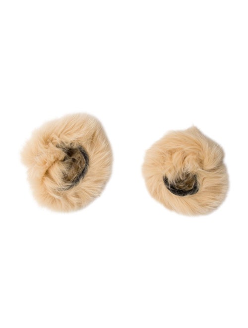 Fur Neutral Fox Snap Wrist Cuffs