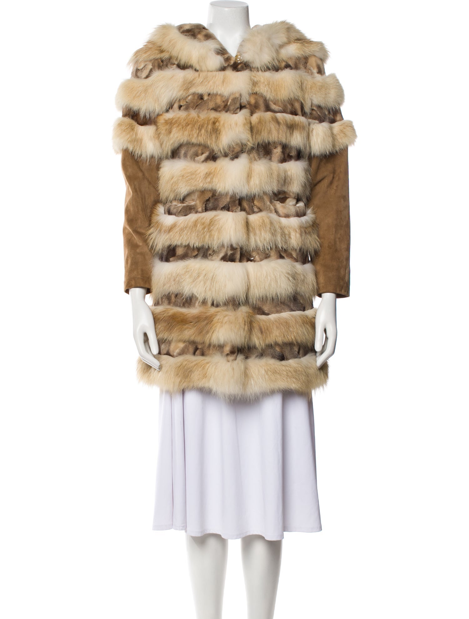 Fur Mink Striped Fur Coat