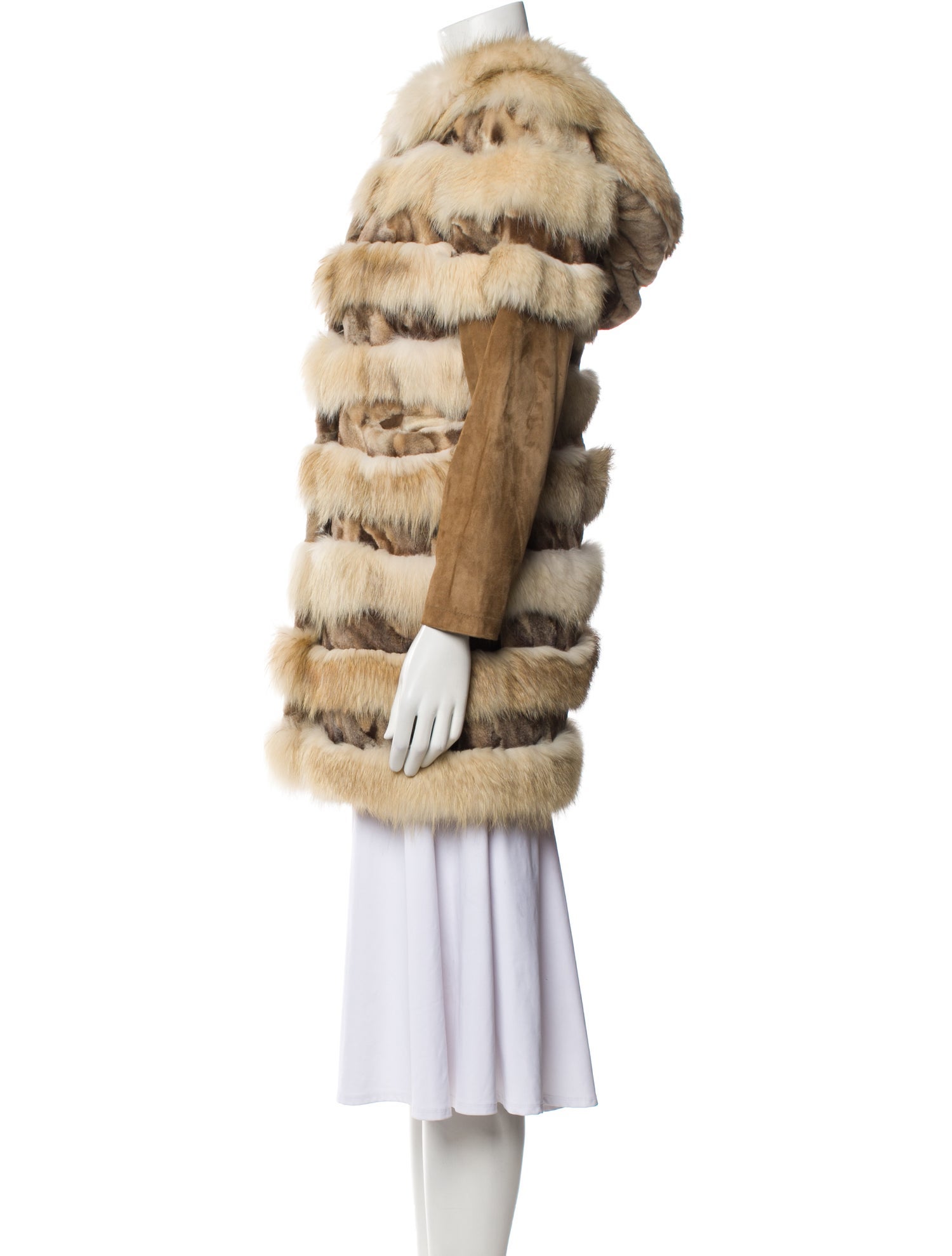 Fur Mink Striped Fur Coat
