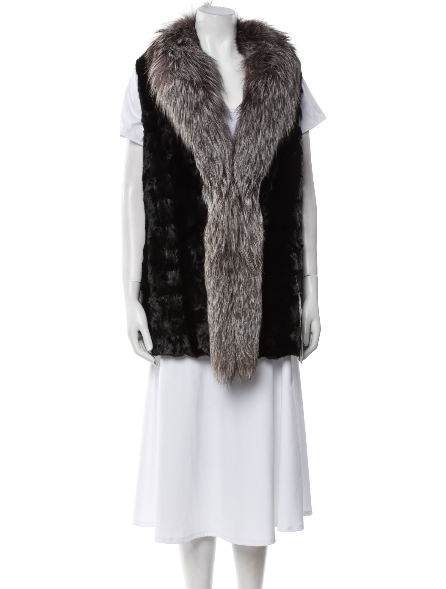 Fur Mink Patterned Fur Vest