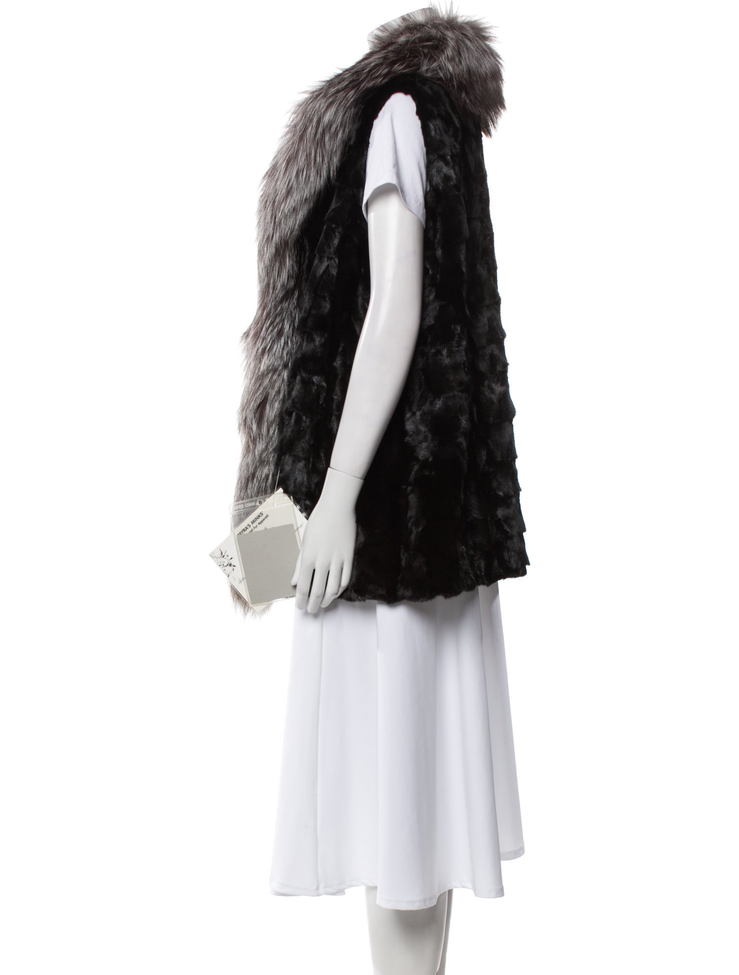 Fur Mink Patterned Fur Vest