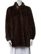 Fur Mink Striped Faux Fur Jacket