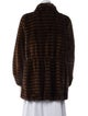 Fur Mink Striped Faux Fur Jacket