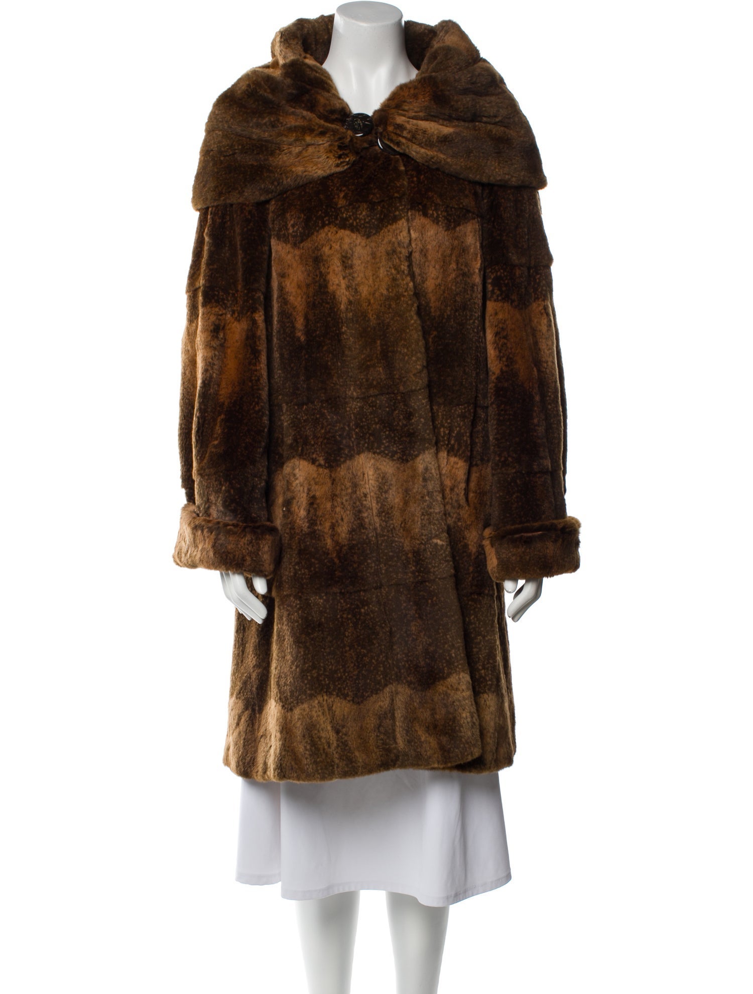 Fur Vintage Animal Print Faux Fur Coat