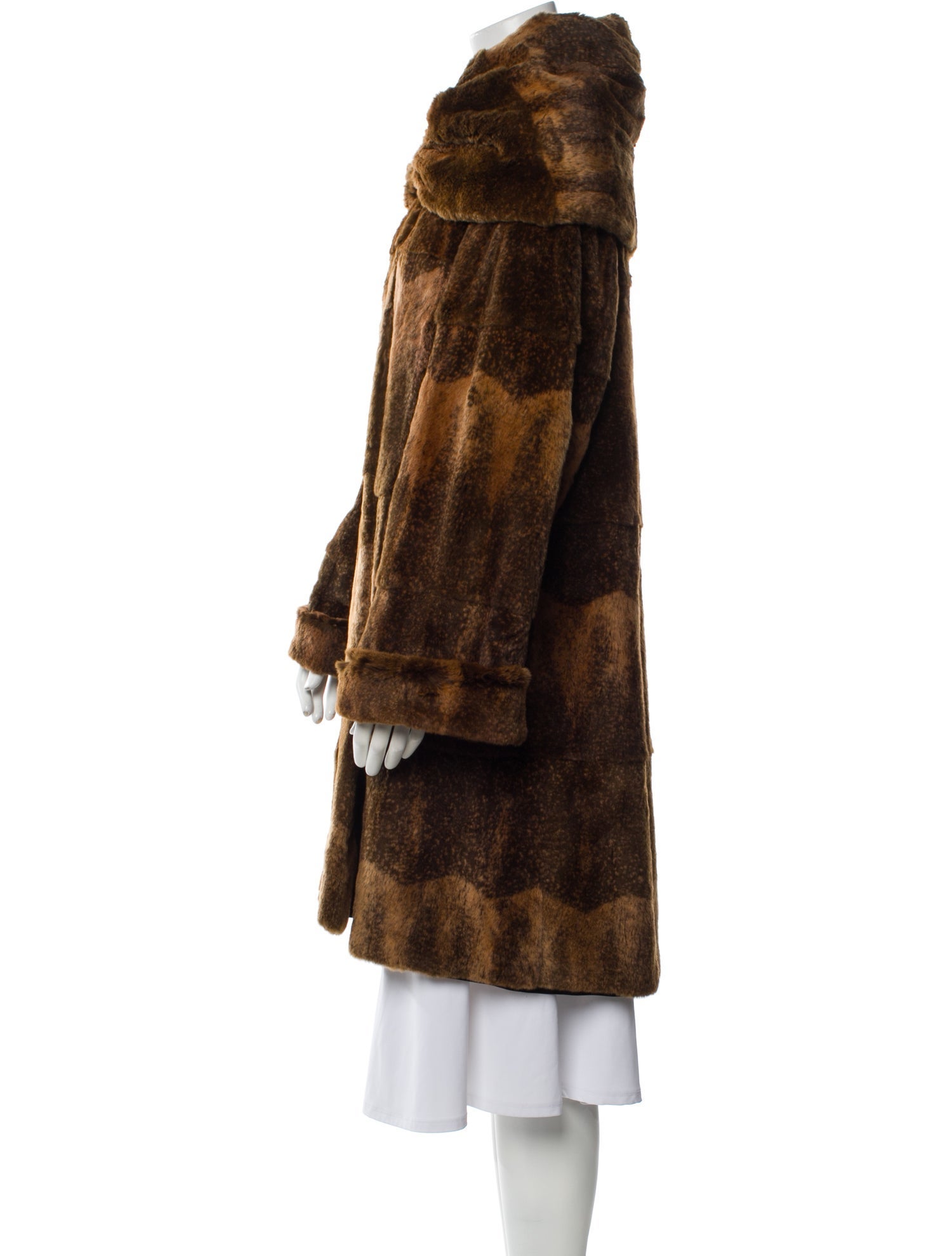 Fur Vintage Animal Print Faux Fur Coat