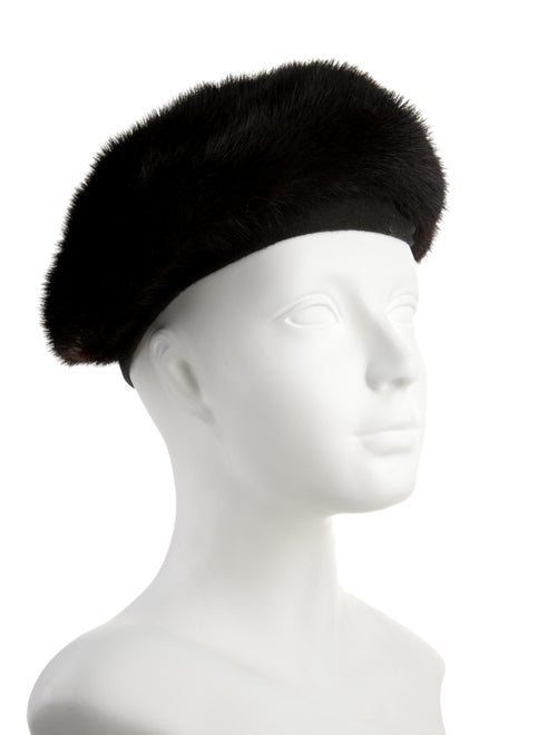 Fur faux fur newsboy hat