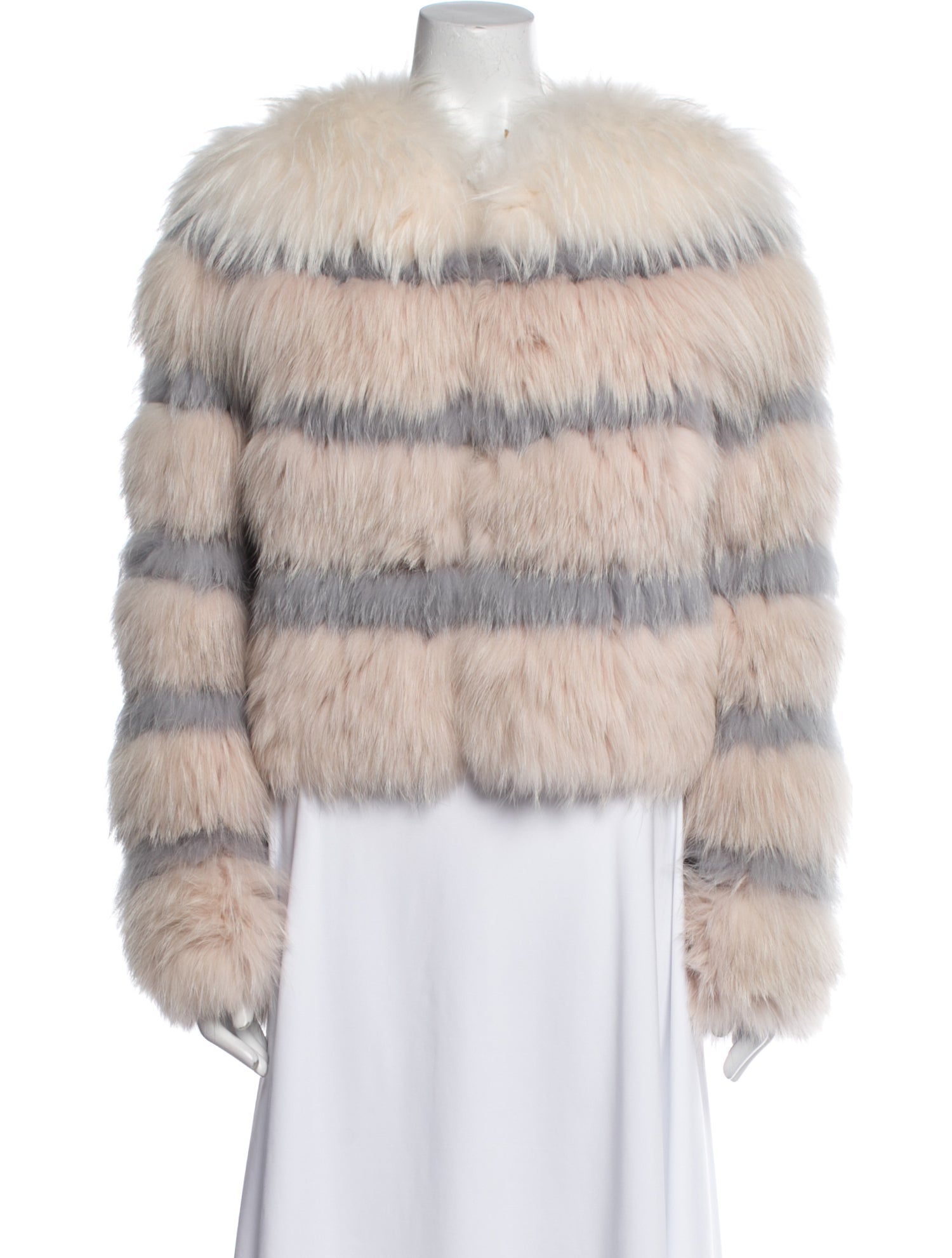 Fur Striped Fur Jacket