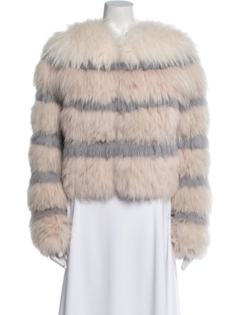 Fur Striped Fur Jacket
