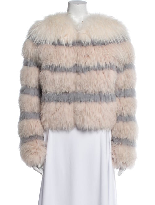 Fur Striped Fur Jacket